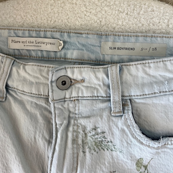 Anthropologie Pilcro and the letterpress embroidered Jean shorts size 28 - Picture 3 of 3